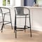 Flash Furniture Lila Commercial Grade Indoor-Outdoor PE Rattan Restaurant Barstool with Black Aluminum Frame and Footrest in Gray SDA-AD632032R-GY-GG - alternate 6